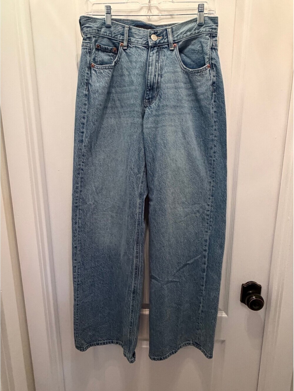 Aeropostale Jeans Womens 6 High Rise Baggy Wide Leg Light Wash - Picture 1 of 5